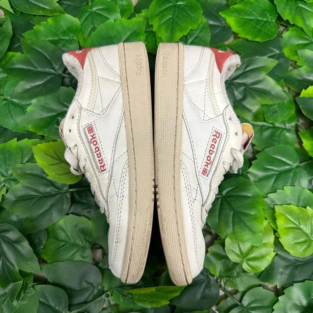 Reebok The Athlete's Shoe White Red Leather Sneakers